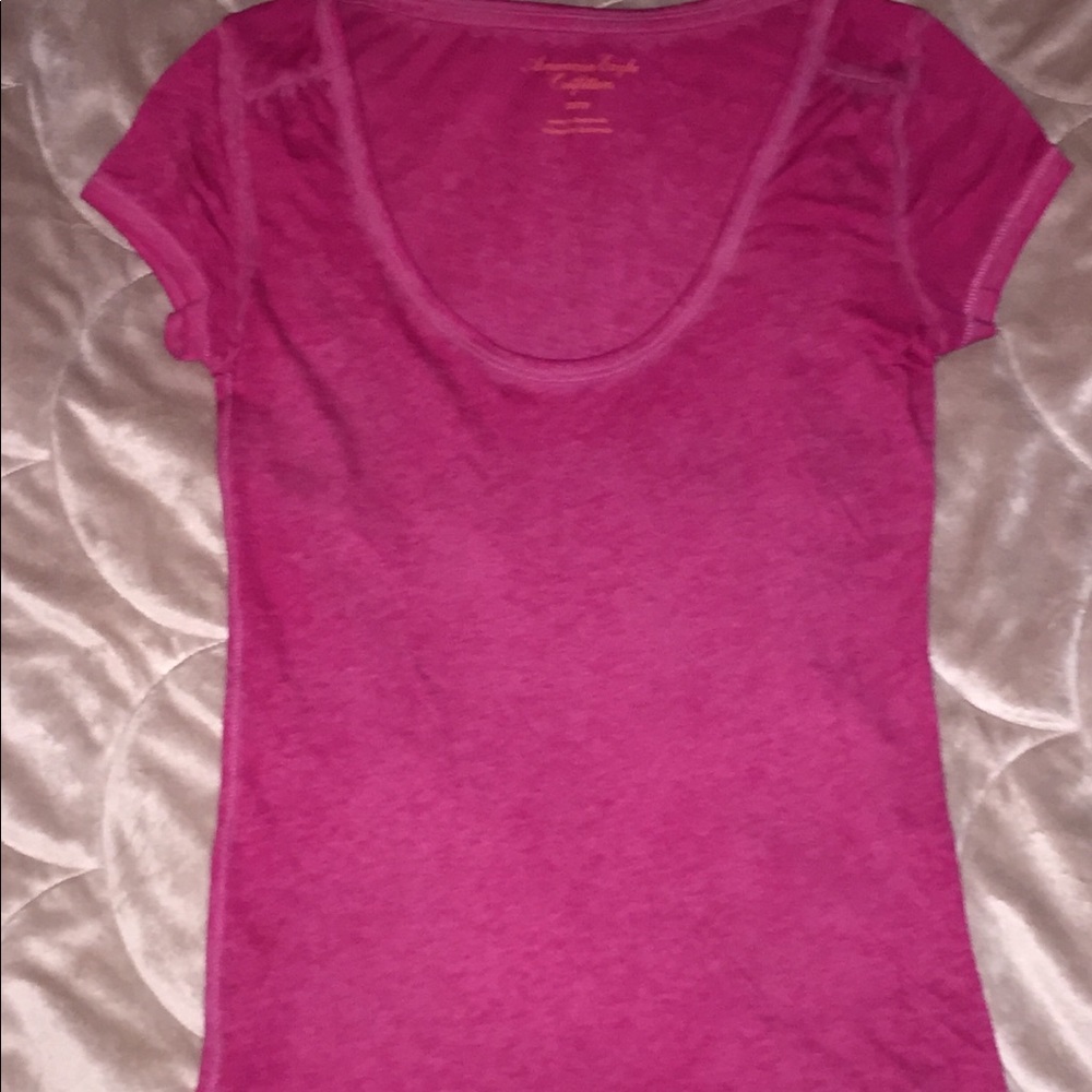 American Eagle pink XS low cut short sleeve shirt